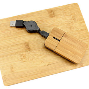 Set Mouse + Pad de Bamboo